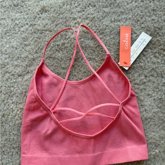 Colsie Pink Ribbed Tank Top - Picture 2 of 3